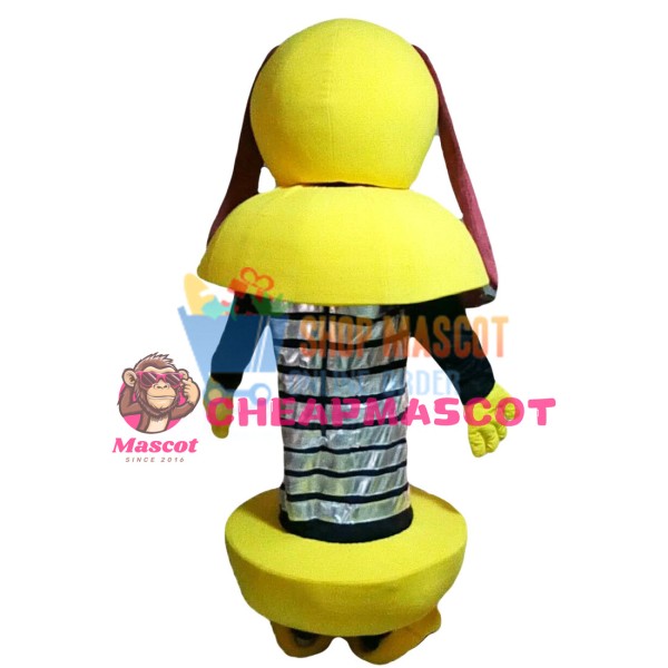 Yellow Cartoon Robot Dog Mascot Costume