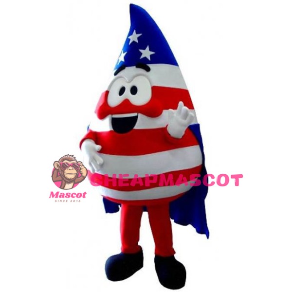 US Flag Print Water Drop Mascot Costume