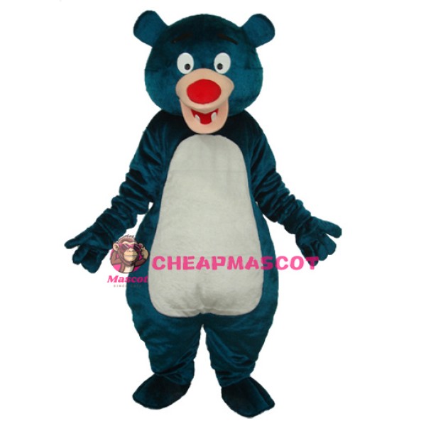 Second Version Blue Bear Short Plush Adult Mascot Costume
