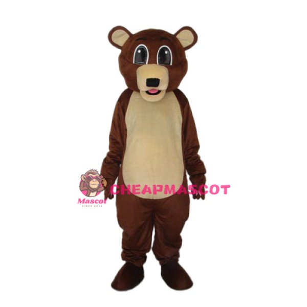 Big Eyes Brown Bear Mascot Adult Costume