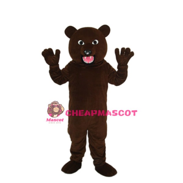 Brown Bear with Sharp Tooth Mascot Adult Costume