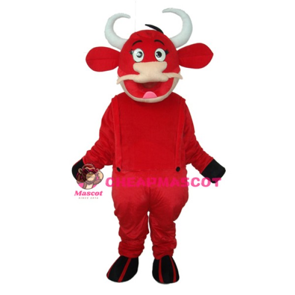2nd Version Red Cow Mascot Adult Costume