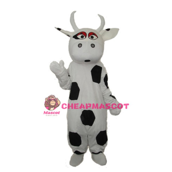 Big Black Dot Cow Mascot Adult Costume