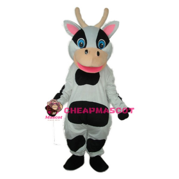 Black Dot Cow Mascot Adult Costume