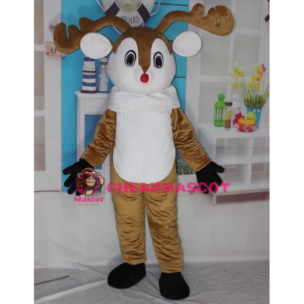 Red Nose Deer Mascot Costume Adult Deer Costume