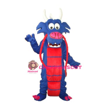 Blue Mushu Mascot Adult Costume