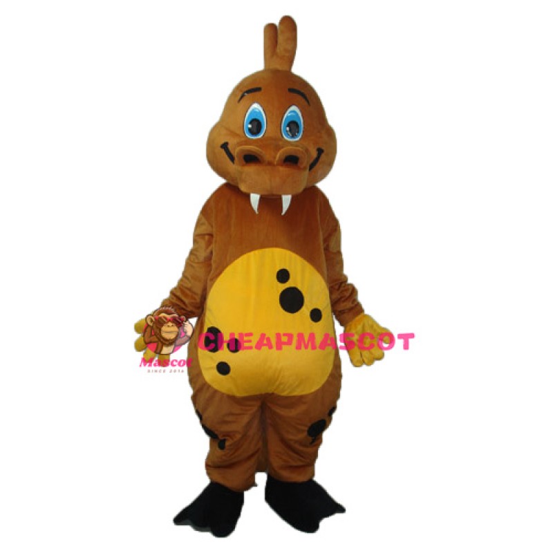 Golden Brown Dinosaur Mascot Adult Costume