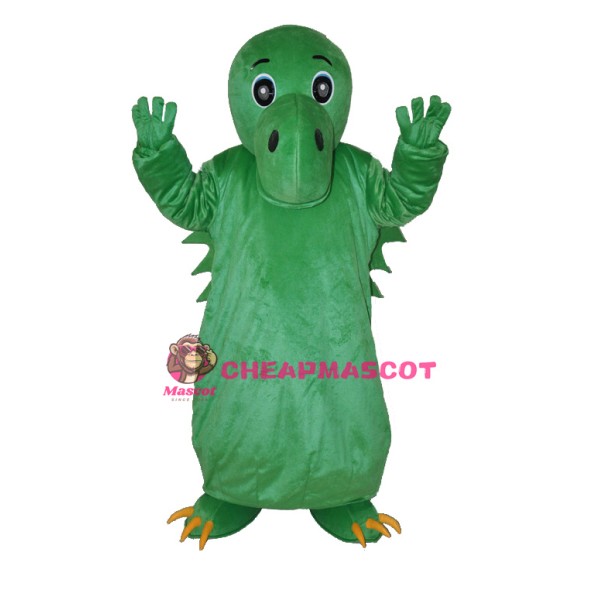 Green Chinese Dinosaur Adult Mascot Costume