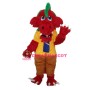 Long Wool Red Dragon Mascot Adult Costume