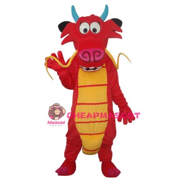 Red Mushu Mascot Adult Costume