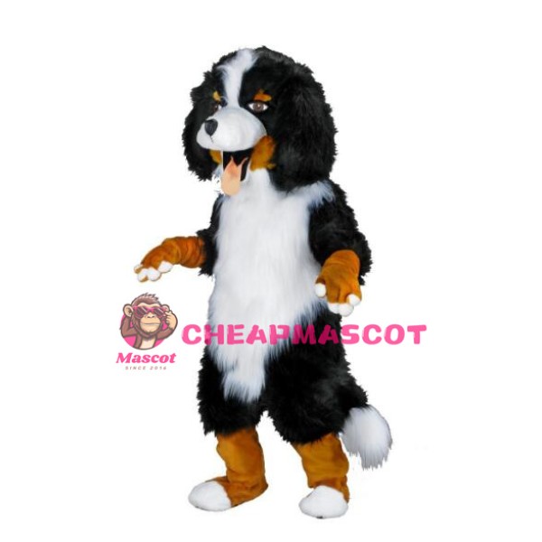White & Black Sheep Dog Mascot Costume