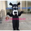 Black Dog Mascot Costume Cartoon