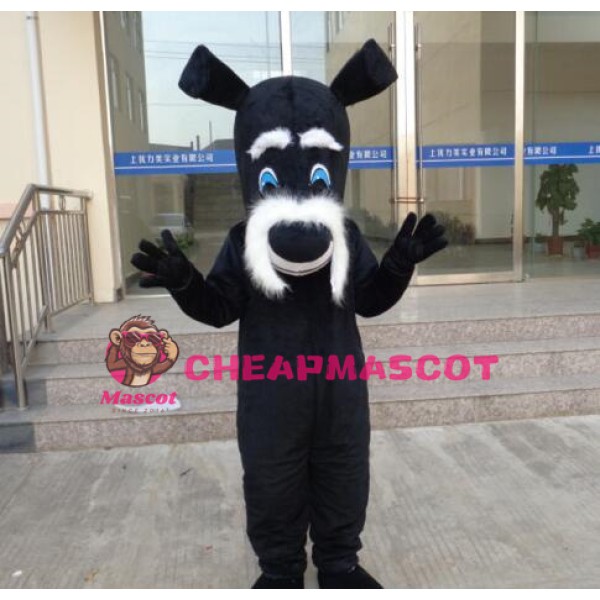 Black Dog Mascot Costume Cartoon