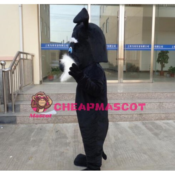 Black Dog Mascot Costume Cartoon