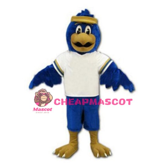 Blue Falcon Mascot Costume Character Eagle Bird