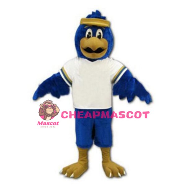 Blue Falcon Mascot Costume Character Eagle Bird
