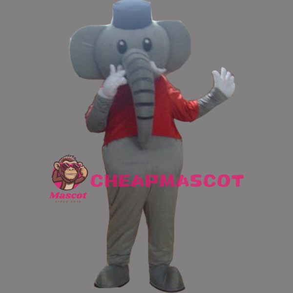 Grey Elephant Mascot Costume Cartoon Costum