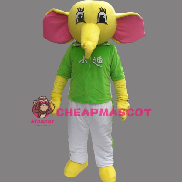 Yellow Elephant Mascot Costume Cartoon Costum