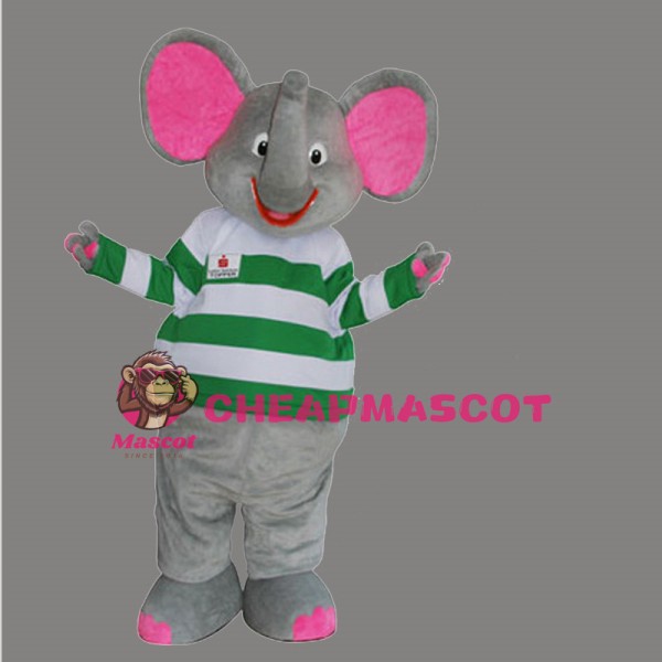 Gray & Pink Elephant Mascot Costume Cartoon Costum