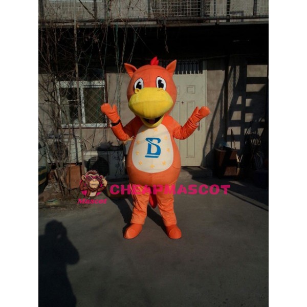 Orange Hippo Mascot Costume