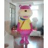 Pink Hippo Mascot Costume
