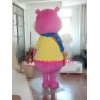 Pink Hippo Mascot Costume
