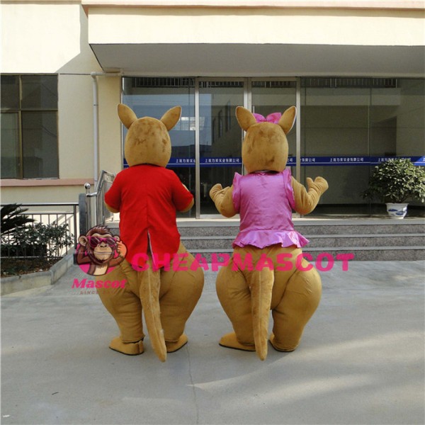 Red & Pink Kangaroo Mascot Costume
