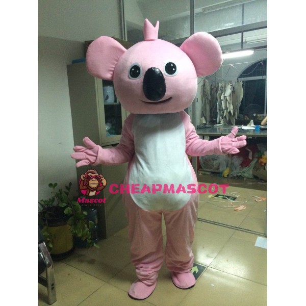 Pink Koala Cartoon Mascot Costume