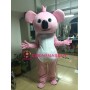 Pink Koala Cartoon Mascot Costume