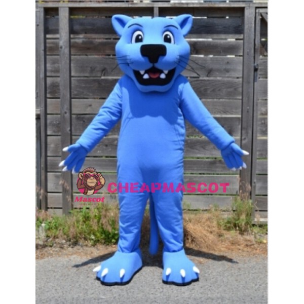 Blue Panther Mascot Costume Leopard