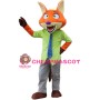 Nick Fox Mascot Costume Zoo Role Playing