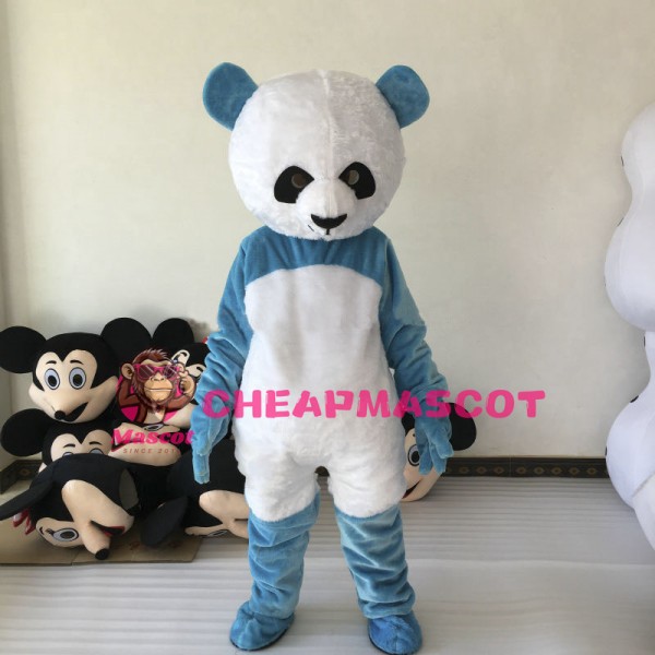 Blue Panda Mascot Costume Christmas