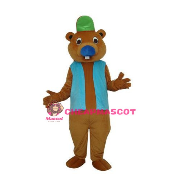 Brown Beaver W Big Tail Mascot Costume