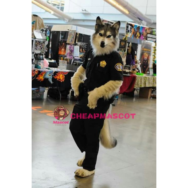 High Quality Police Wolf Mascot Costume