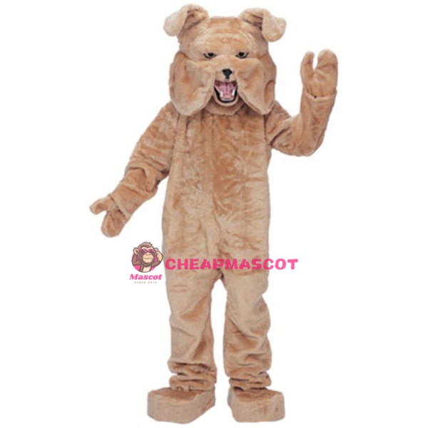 Adult Super Deluxe Tan Mascot Bulldog Costume
