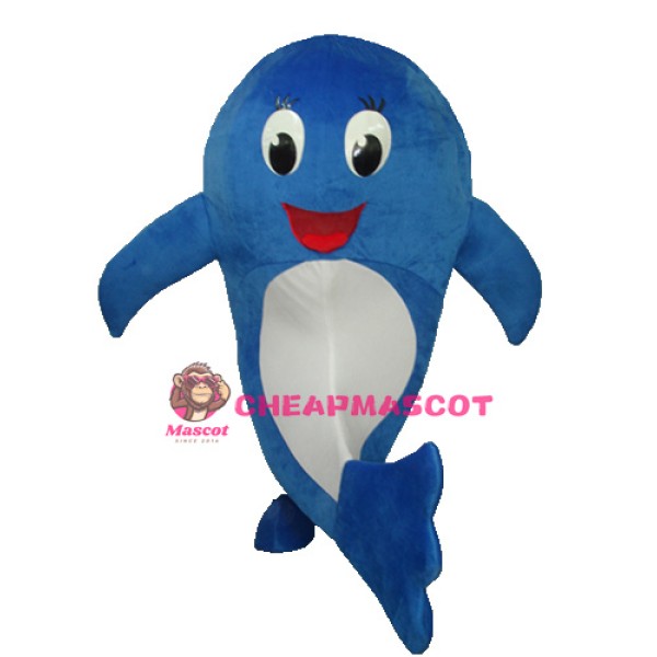 2nd Version of Blue Dolphin Mascot Adult Costume