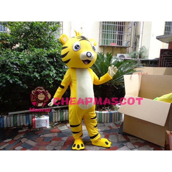 Yellow Cartton Tiger Mascot Costume