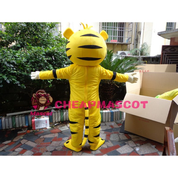 Yellow Cartton Tiger Mascot Costume