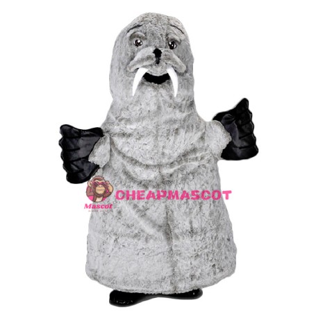Grey Walrus Mascot Costume