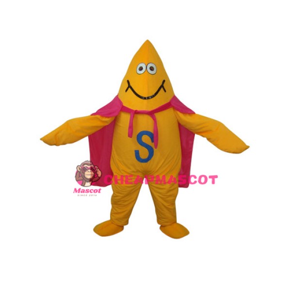 Yellow Starfish Short Plush Adult Mascot Funny Costume