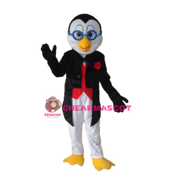 Old Glasses Penguin Mascot Adult Costume