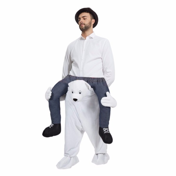 White Bear Costume Ride On Me Mascot Fancy Dress