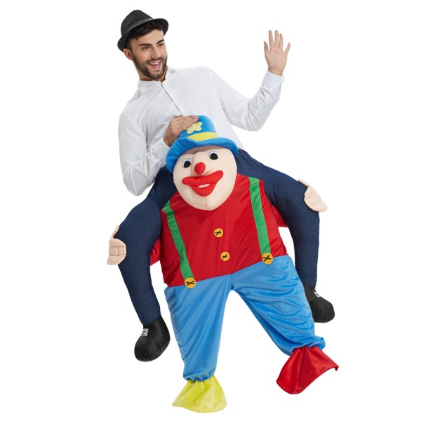 Clown Costume Ride On Me Mascot Fancy Dress