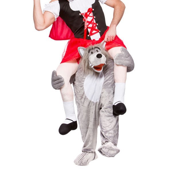 Wolf Costume Ride On Me Mascot Fancy Dress
