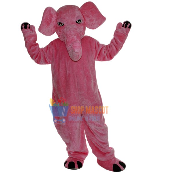 Pink Elephant Mascot Costume