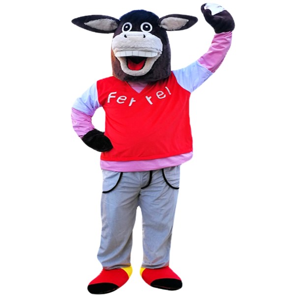 Cute Black Donkey Mascot Costume Adult Costume