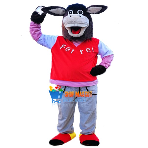 Cute Black Donkey Mascot Costume Adult Costume