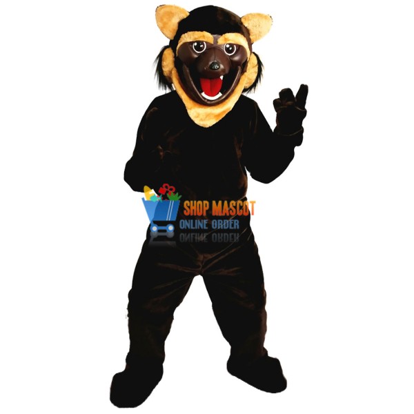 Black Fierce Wolf Wolverine Mascot Costume