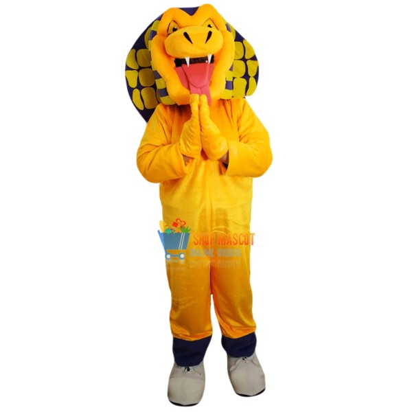 Yellow Cobra Snake Mascot Costume