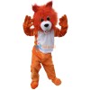 Plush Orange Wolf Mascot Costume